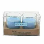 SITARA CRAFTS Votive Ocean Breeze Glass Candle (Pack of 2)
