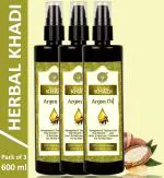 Khadi Natural Herbal Natural HerbalHair Oil, Pure Argan Hair Oil For Dry & Coarse & Beautiful Skin Pack of 3