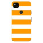 MobiEra Google Pixel 4a White Orange Design Plastic Hard Case Cover