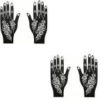 AR STICKER PRESENT Tattoo Stencil Women Girls Hand Finger Paint Temporary Tattoo (Floral)PACK-4