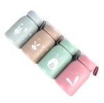 Welour Glass Multicolor Rabbit Design Water Bottle - 350 Ml (Set Of 4)