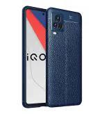 Golden Sands Back Cover for iQOO 7 Legend 5G Mobile Phone (Thermoplastic Polyurethane | Blue | Leather Texture)