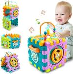 SHIVAARO 6 in 1 Shape Sorter Toys Baby Activity Play Centers for Kids Infants Educational Music Play Cube Preschool Toys for 1-2 Years Old Boys & Girls Baby Activity Cube Toddler Toys