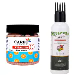 Caret Organic Vitamin C Glow Scrub (100g) AND Onion Oil (100ml)- Pack of 2