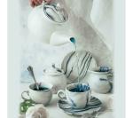 Amalfiee Syaahee Handmade Ceramic Tea set of 11Pcs