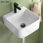 Plantex Ceramic Basin for Bathroom/One Piece Wash Basin for Bathroom/Wall Mount Wash Basin for Home/Office/Hotels (White-1175)
