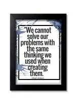 Blue Nexus Think Differently Motivational Inspirational Quotes Wall Poster with Wall Frame Room Art Painting Collection A4 size 10x13