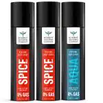 Bombay Shaving Company Body Spray Perfume Long Lasting No Gas Deodorant For Men |Luxurious Finest Fragrances Aqua and Spice |Pack Of 3 | 450Ml