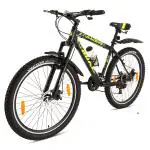 Avon BicyclesRaider 27.5TCity bike + MTBwith 27.5 inches wheel size and 17.5 inches ERW Carbon steel Frame| Shimano Gear Set, Mechanical Spring Suspension, Front & Rear Disc Brakes and Double-Wall alloy Rim| Available in Matt Black