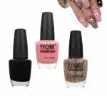 FYORR Nail Polish Pink Black With Shimmer Shine- Set of 3pc 15ML Each