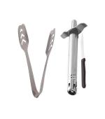 First Front Stainless Steel Momo Tong with Kitchen Regular Stainless Steel Gas Lighter With Knife and Multicolour, Pack of 2