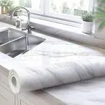 WEWELL Vinyl Peel and Stick Contact Paper, Wallpaper for Kitchen, Wall Stickers Oil Proof Heat Resistant, Anti-Mold, Stain Resistant Wall Paper for Home and Kitchen (2 M White DG)