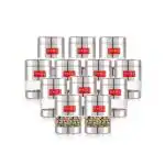 HAZEL Stainless Steel Mukhwas Container | See Through Small Containers for Kitchen Storage Set | Transparent Airtight Jars Set of 12 Pc, 300 ML