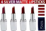 OUR BEAUTY Multicolor 100% Veg And Long Stay Soft Matte Lipstick Combo 84, 16 G (Pack Of 4)