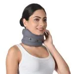 Accusure Grey Elastic Soft Cervical Collar For Adjusting The Neck (XL)