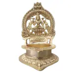 pujaNpujari Brass Kamatchi Amman Vilakku/Gajalakshmi Kamatchi Diya/Devi Maa Diya/Ashtalakshmi Vilakku/Oil Lamp (Brass, Height - 30cm)