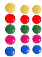 StealODeal Multicolor 15 Pcs Medium And Big Round Muitipurpose Office Magnets (Pack Of 2)