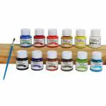 ArtRight 12 x 25ml Liquid Poster Paint Set with Free Paintbrush - Acid-Free, Non-Toxic, Multicolored Artists' Tempera Paints for Mixed Media Painting
