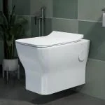 Plantex Platinium Ceramic Wall Hung Western Toilet, Water Closet, Commode With Soft Close Toilet Seat (APS 774, White)