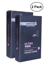 GOOD JOY Bubble gum Condoms for Men - 10 Count (Pack of 2) Dotted and Dotted for Extra Stimulation Suitable for use with lubes & toys.