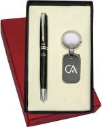 UJJi CA Logo Engraved Metal Pen & Keyring Combo
