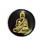 Astroghar Natural Black Tourmaline Crystal God Buddha Pocket Charm For Reiki Healing And Peace