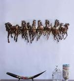 CraftVatika Multicolor Metal Horse Wall Mounted Sculpture Frame 106.7 x 6.4 cm