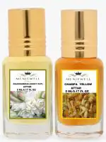 Menjewell Combo Pack Of 2PCs Attar(Rajnigandha 5ML,Champa Yellow 5ML) 10ML Attar Perfume (Floral)