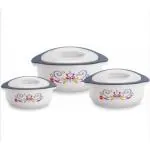 Cello Hot Treat Gift Set 500ml, 850ml & 1500ml Pack of 3 Thermoware Casserole Set (1500 ml) _ White