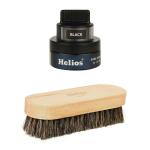 Helios Black Shoe Accessories Kit 1 Cream 199 Horse Hair Brush