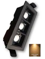 OTS LIGHT 6 Watt (2x3) Black Finish Square Laser Linear 3 Eye Spotlight for Indoor Lighting, ( Aluminium Body / Warm - 3000k)