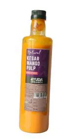 Ayuda Organics Mango Pulp I AAMRAS I Sweetened I No Added Sugar I No Preservatives & Artificial Ingredients I Non-GMO I Add to flavor lassi, baked goods, shakes, smoothies, desserts - 1 L