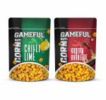 Happilo Gameful Corn Nut Combo 160g (Chilli Lime & Korian Barbeque), Flavorful Snack to Satisfy Your Cravings, Irresistible Crunch, Perfect for Snacking, Zero Cholesterol, High Fibre