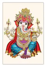 D. Creative Thick Paper, Gloss Laminated, Lord Ganesh HD Religious Wall Poster (12x18-Inch, Multicolor)