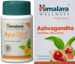 Himalaya AyurSlim 60 Caps (1 Pack) and Ashwagandha 60 Tabs (1 Pack)