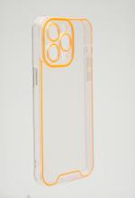 GADGET TOWN Luminous - Glow in the dark premium Transparent back cover for 14 iPhone (Orange)_