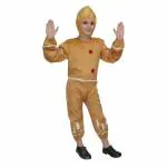 Kaku Fancy Dresses Fairy Tales Ginger Bread Costume -Brown, 7-8 Years, For Boys & Girls
