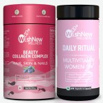 WISHNEW WELLNESS Women's Wellness Duo: Beauty Collagen Arctic Blueberry + Daily Ritual Multivitamin Women 18+