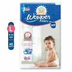 Wowper Fresh Baby Diaper Pants | Large (L) Size - 48 Pieces 9-14 Kg | Pack of 1 | Wetness Indicator | Upto 12 Hrs Absorption |