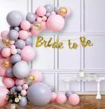 SPECIALYOU.IN Bride To Be Decoration Set Combo For Bachelorette Party Decorations With Pink, Gray And Confetti Balloons, Bride To Be Props, Bride To Be D