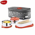Pigeon Fresh Meal Stainless Steel Lunch Box Pack of 3 - Grey