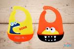 The Little Lookers Yellow & Orange Silicone Adjustable Strap Feeding Bib (Pack of 2)