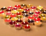Four Stripes Multicolor Wax Tealight Candles (Pack Of 50) | Pooja Needs | Diya/Candles | Tea Light candles