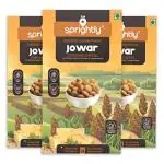 Sprightly Jowar Puffs 270G Roasted Not Fried Cheddar Cheese Ancient Grain Gluten Free Vegan High Fibre (90 G Each) Pack Of 3