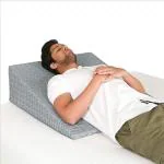 METRON Extra Large Bed Wedge Pillow for Sleeping - Bed Raiser Helps in Acid Reflux Heartburn GERD High Leg Elevation, Firm Supportive - Washable Cover -Grey Colour - 30x28x10 inches-Pack of 1