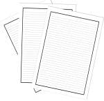 WAYTOBUY A4 60 Normal Quality Papers for Assignment Or Project with Black Border, One Side Ruled (Single Line) for Students (70 GSM Normal Quality, 60 Papers)