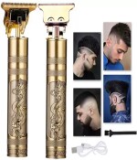 Profiline Waterproof Vintage -T9 Metal Hair Cutting Trimmer For Men USB charging Trimmer 60 min Runtime 4 Length Settings  (Gold)