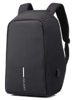 Fur Jaden Black Polymer Anti-Theft Laptop Backpack (BM20_Black)