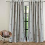 Zeba Beige, Bronze Ethnic Cotton Khadi Print Curtains - 90 X 52 Inch