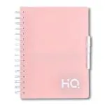 Navneet HQ| 5-Subject Notebook - Salmon Pink with PP cover| Spiral Bound Notebook| Single Line Notebook| B5 Size - 17 cm x 25 cm| 300 Pages| Pack of 1